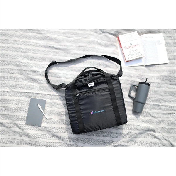 Recycled cinch tote bag with reversible zipper, 16.,25" handles and 50"... from ASI 56070 Gemline / Gemline® RuMe Brandsuite