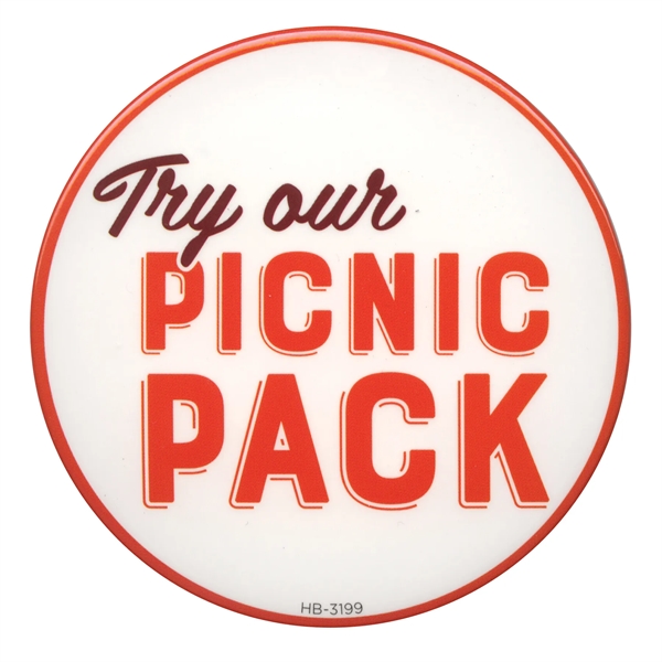 Round 3 1/2" 2-piece button with standard safety pin back.... from ASI 53408 Express-A-Button / Express-A-Button Samco