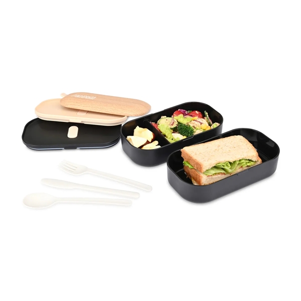 Osaka polypropylene two-level Bento Box lunch kit with fork, spoon and... from ASI 56070 Gemline / Gemline®