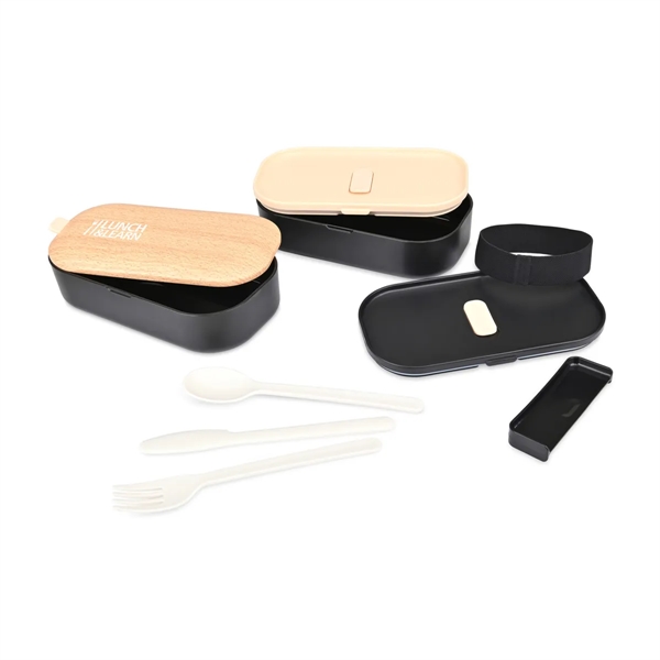 Osaka polypropylene two-level Bento Box lunch kit with fork, spoon and... from ASI 56070 Gemline / Gemline®