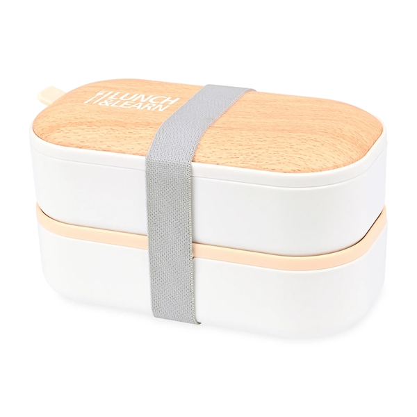 Osaka polypropylene two-level Bento Box lunch kit with fork, spoon and... from ASI 56070 Gemline / Gemline®