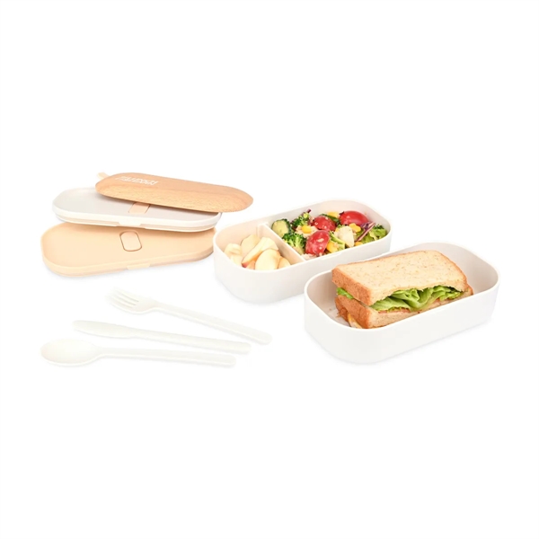 Osaka polypropylene two-level Bento Box lunch kit with fork, spoon and... from ASI 56070 Gemline / Gemline®