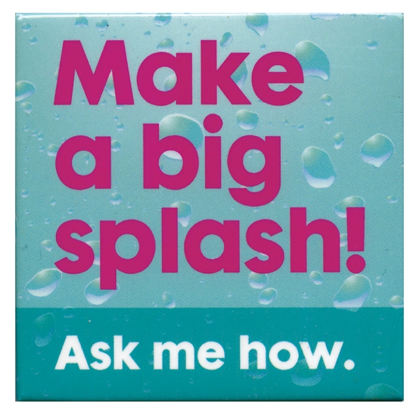 Sq/Dia shaped button 2" with square corners and standard safety pin... from ASI 53408 Express-A-Button / Express-A-Button Samco