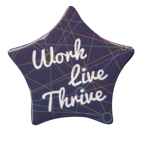 Star shaped button 2 1/4" with standard safety pin back.... from ASI 53408 Express-A-Button / Express-A-Button Samco