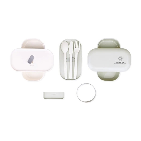 Oval shaped stackable two level Oishii traditional Bento Box with fork,... from ASI 56070 Gemline / Gemline®