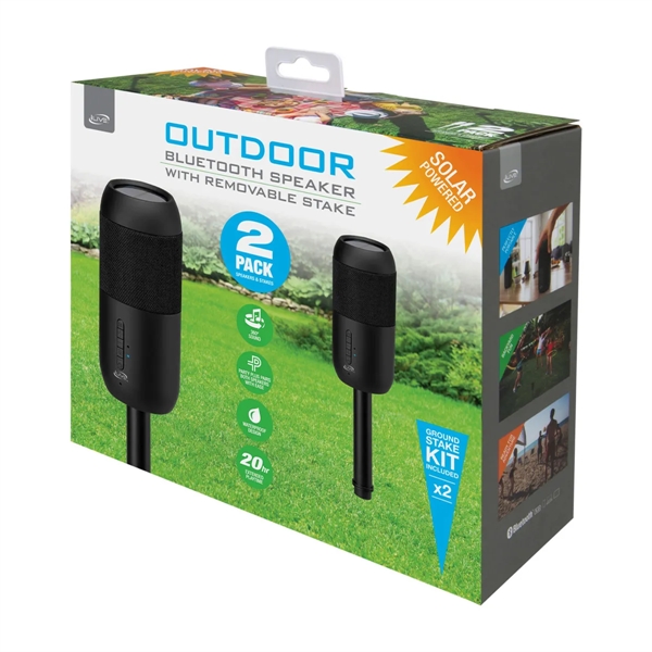 Indoor and outdoor wireless Bluetooth® solar powered speaker with attached ground... from ASI 56070 Gemline / Gemline®