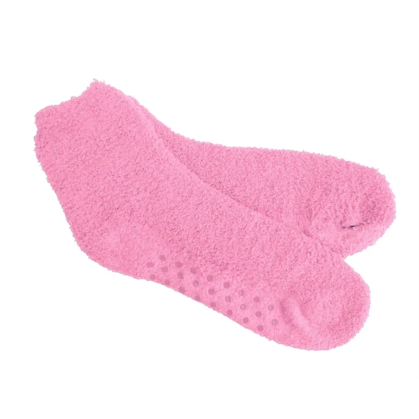 100% polyester fuzzy socks with dot-grip slip-resistant finish. One size fits... from ASI 92980 WOV-IN® / Universal Strap/Wov-In Line
