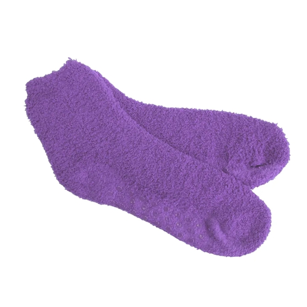 100% polyester fuzzy socks with dot-grip slip-resistant finish. One size fits... from ASI 92980 WOV-IN® / Universal Strap/Wov-In Line