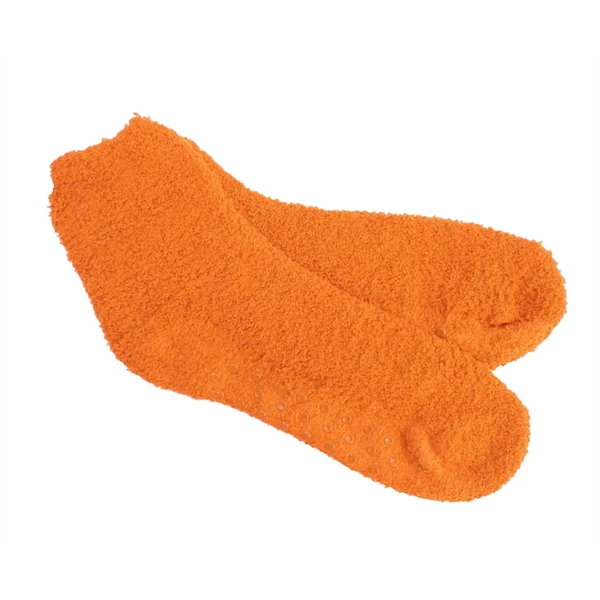 100% polyester fuzzy socks with dot-grip slip-resistant finish. One size fits... from ASI 92980 WOV-IN® / Universal Strap/Wov-In Line