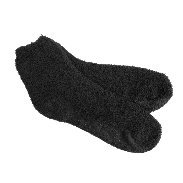 100% polyester fuzzy socks with dot-grip slip-resistant finish. One size fits... from ASI 92980 WOV-IN® / Universal Strap/Wov-In Line