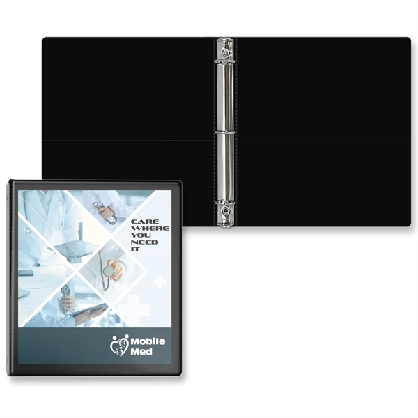 1" Round three ring binder made of vinyl with front and... from ASI 54040 Fey Promo / Fey Binders and Organization Solutions