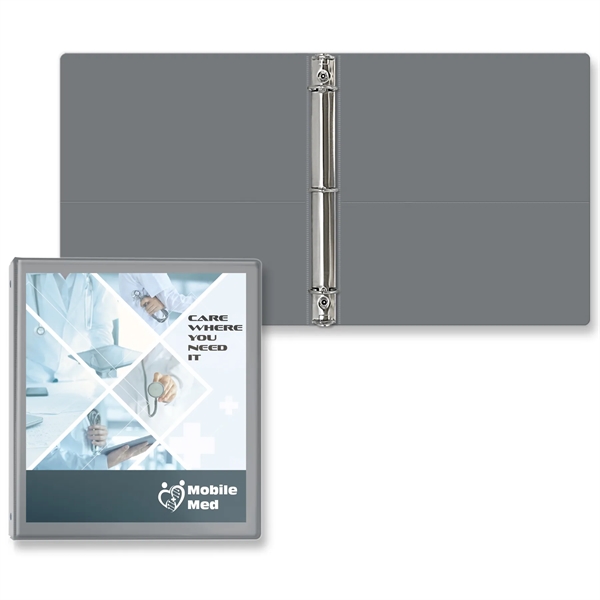1" Round three ring binder made of vinyl with front and... from ASI 54040 Fey Promo / Fey Binders and Organization Solutions