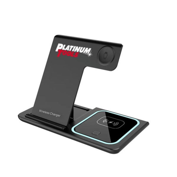 3 in 1 Foldable 15W wireless charger plus 1 color silkscreen... from ASI 37218 Athena Promo (tm)