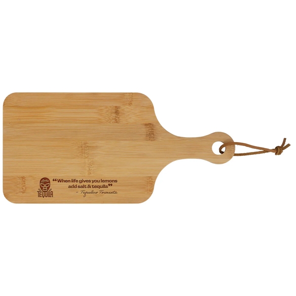 Bamboo cutting board with leather strap... from ASI 62190 Illini