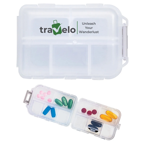 Travel pill container key tag with 10 compartments... from ASI 62190 Illini