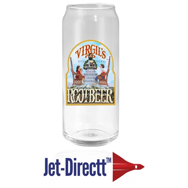 20 ounce tall, slim soda can shaped glass with customization.... from ASI 71920 Moderne Glass Company Inc / Glass America®