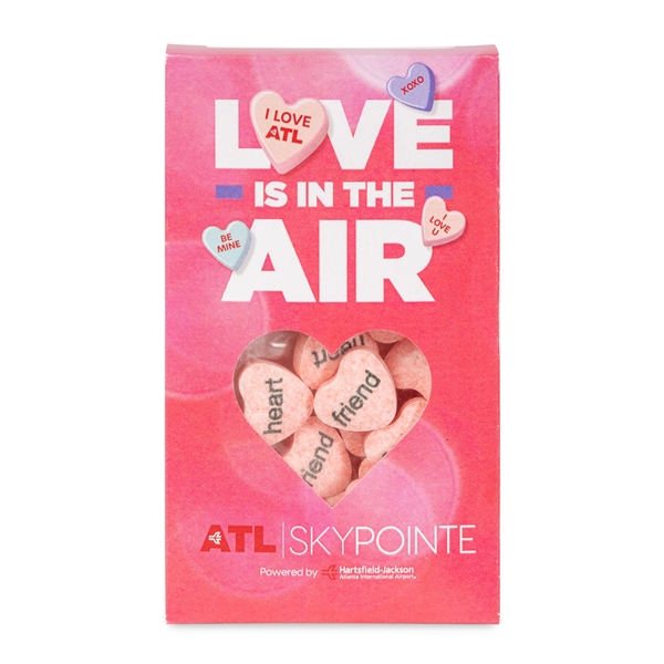 Small window box filled with custom conversation hearts.... from ASI 44900 NC Custom (CI/Lanco) / Chocolate Inn