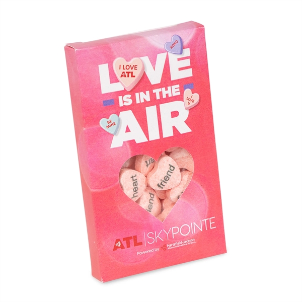 Small window box filled with custom conversation hearts.... from ASI 44900 NC Custom (CI/Lanco) / Chocolate Inn