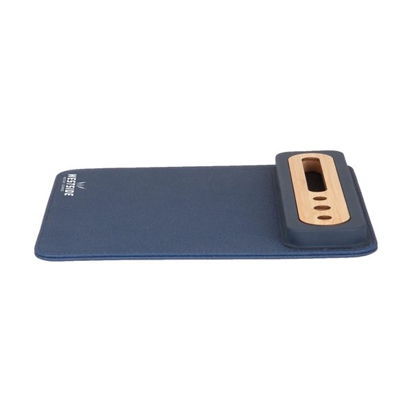 PU Mousepad w/ Bamboo Phone & Pen Holder.... from ASI 46755 Cosmo Promos