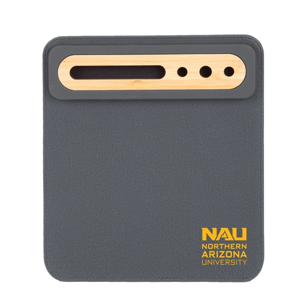 PU Mousepad w/ Bamboo Phone & Pen Holder.... from ASI 46755 Cosmo Promos