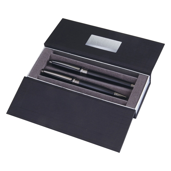 Hourglass Pen Set. Hourglass twist ballpoint pen. Hourglass rollerball pen. Case.... from ASI 46755 Cosmo Promos