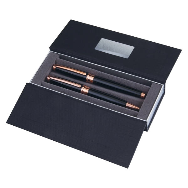 Hourglass Pen Set. Hourglass twist ballpoint pen. Hourglass rollerball pen. Case.... from ASI 46755 Cosmo Promos