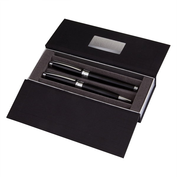 Hourglass Pen Set. Hourglass twist ballpoint pen. Hourglass rollerball pen. Case.... from ASI 46755 Cosmo Promos