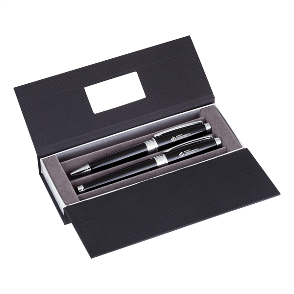 Hourglass Pen Set. Hourglass twist ballpoint pen. Hourglass rollerball pen. Case.... from ASI 46755 Cosmo Promos