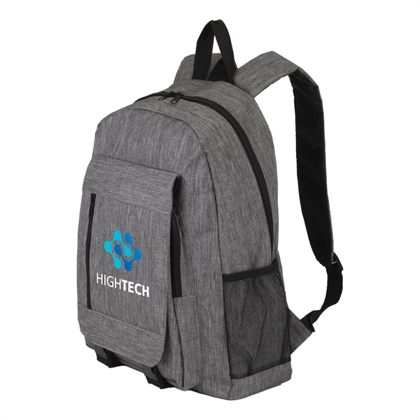 Scout Heathered Backpack. Spacious main zippered compartment.... from ASI 46755 Cosmo Promos