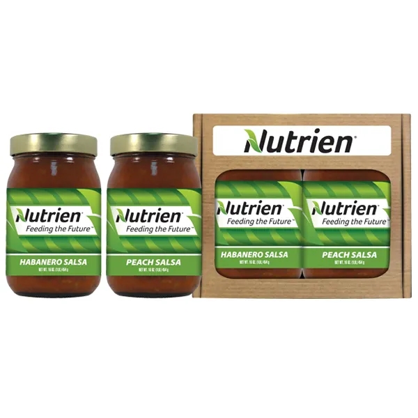 Two 16oz salsas in an attractive gift box.... from ASI 61826 Hot Sauce Harry's Inc