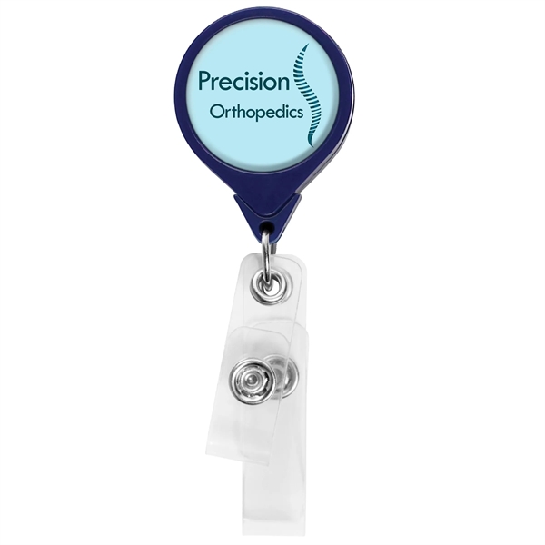 Antimicrobial round 2 strap retractable badge reel in solid colors, bulldog... from ASI 49470 DEVARA