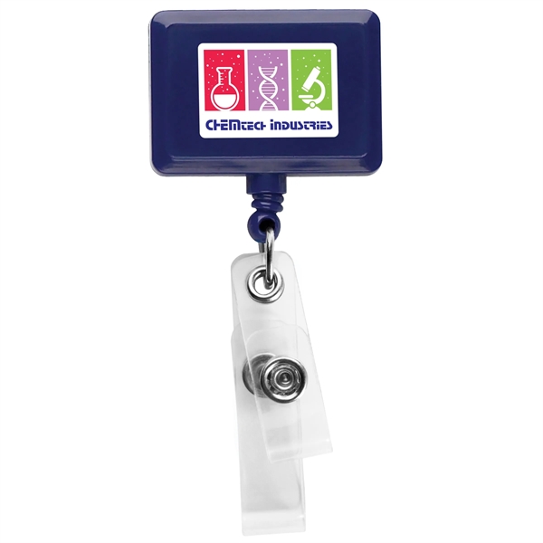 Antimicrobial rectangle 2 strap retractable badge reel in solid colors, bulldog... from ASI 49470 DEVARA