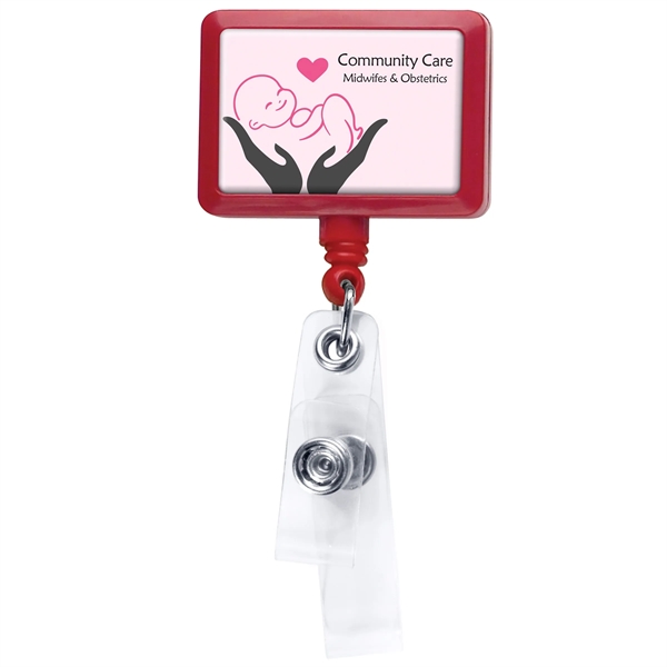 Antimicrobial rectangle 2 strap retractable badge reel in solid colors, bulldog... from ASI 49470 DEVARA