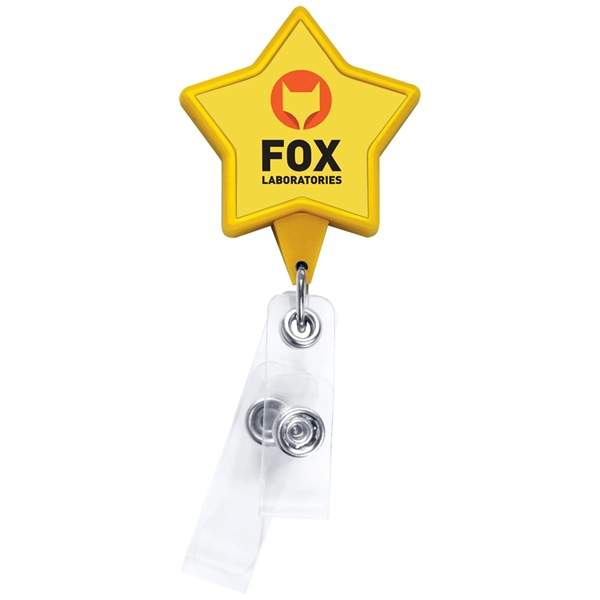 Antimicrobial star 2 strap retractable badge reel in solid colors, bulldog... from ASI 49470 DEVARA