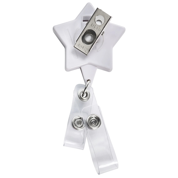 Antimicrobial star 2 strap retractable badge reel in solid colors, bulldog... from ASI 49470 DEVARA