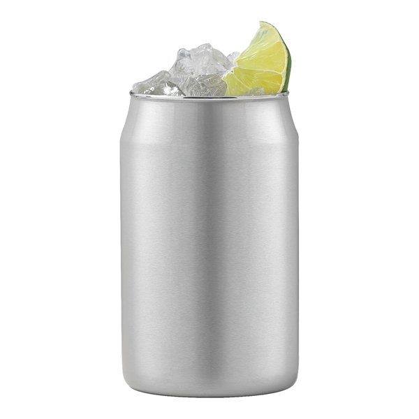 16 oz. Urban Stailness Steel Drinking Glass w/ Stainless Steel Straw... from ASI 80060 VisionUSA