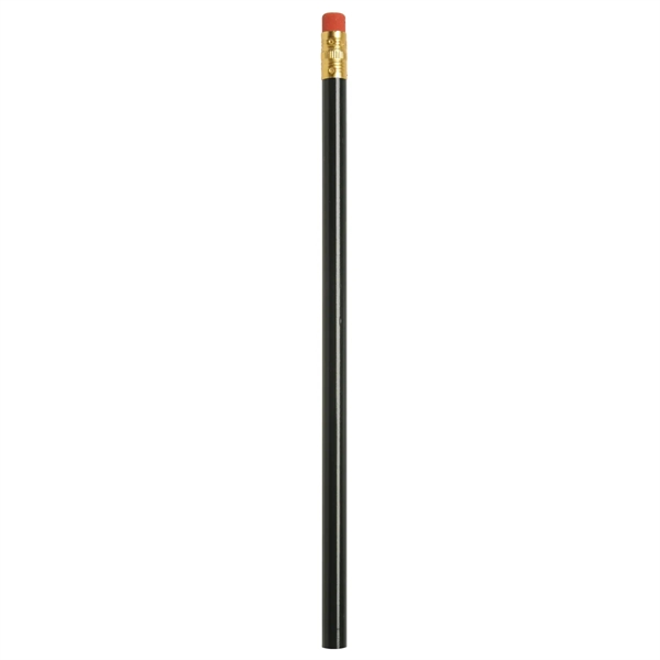 Round #2 wood pencil with eraser and gold ferrule.... from ASI 52840 Evans Manufacturing / Jo-Bee