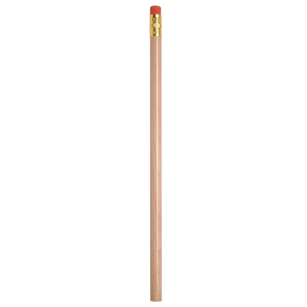 Round #2 wood pencil with eraser and gold ferrule.... from ASI 52840 Evans Manufacturing / Jo-Bee