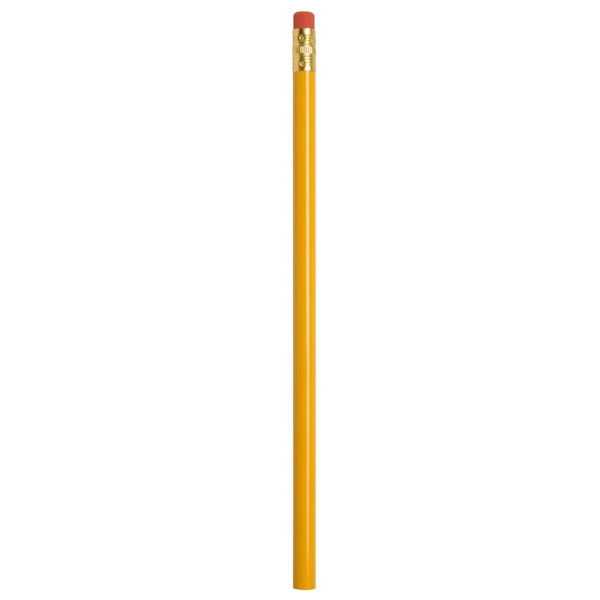 Round #2 wood pencil with eraser and gold ferrule.... from ASI 52840 Evans Manufacturing / Jo-Bee