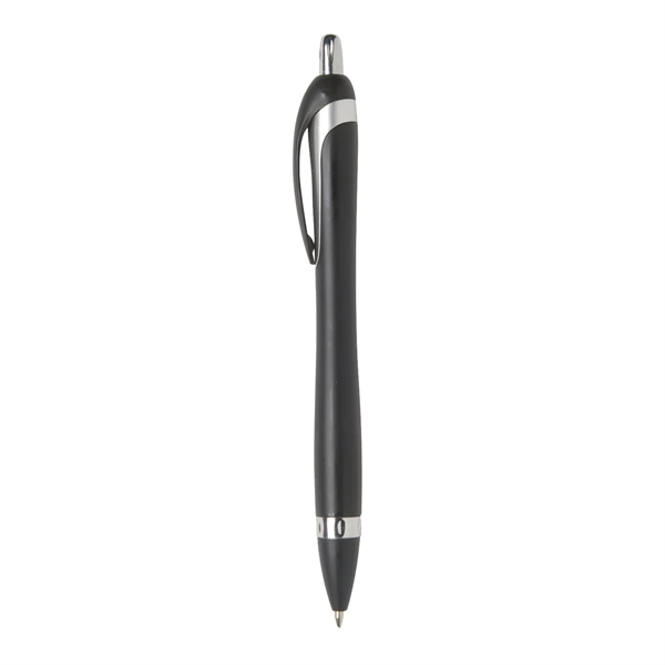 Hourglass retractable ballpoint pen with wide-body design, metallic colored barrel and... from ASI 52840 Evans Manufacturing