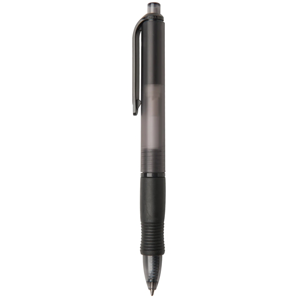 Retractable ballpoint pen with colored frost barrel, wide-body, rubber grip and... from ASI 52840 Evans Manufacturing