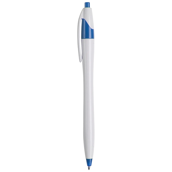 Hourglass shaped retractable ballpoint pen with black medium point.... from ASI 52840 Evans Manufacturing