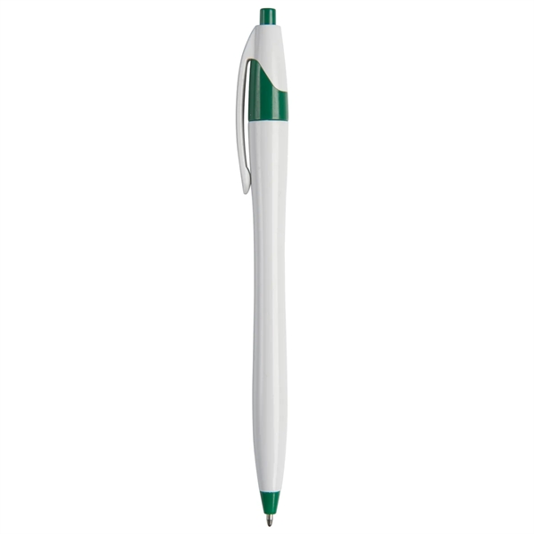 Hourglass shaped retractable ballpoint pen with black medium point.... from ASI 52840 Evans Manufacturing