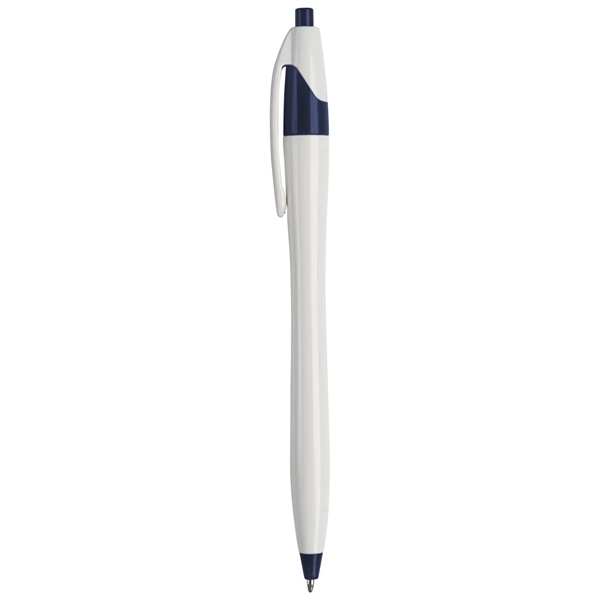 Hourglass shaped retractable ballpoint pen with black medium point.... from ASI 52840 Evans Manufacturing