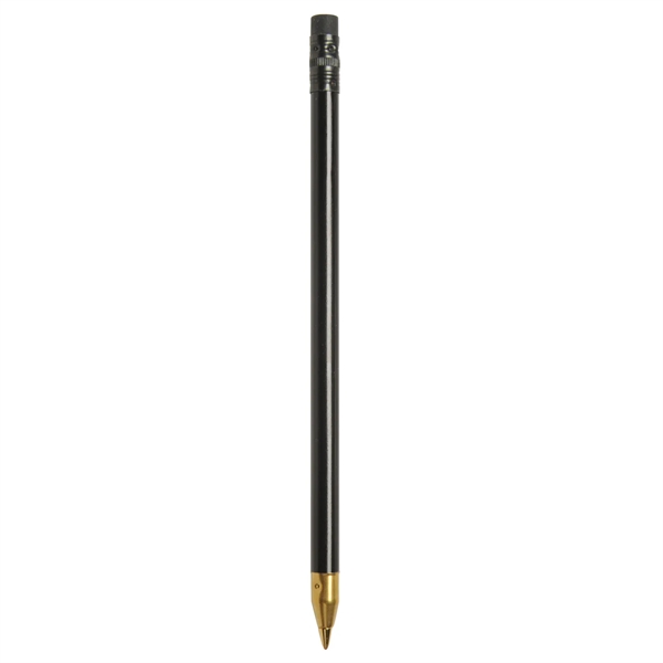 Stick ballpoint pen with wooden barrel and black carbide cartridge.... from ASI 52840 Evans Manufacturing