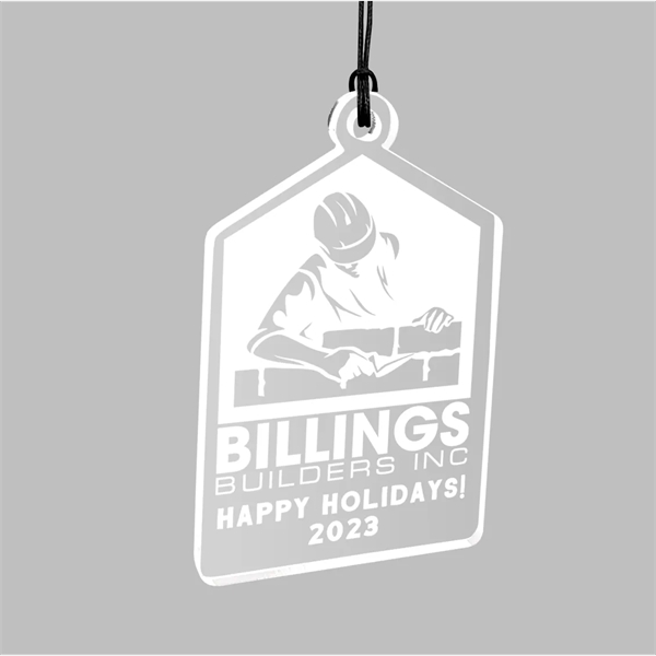 Laser-etched clear acrylic ornament.... from ASI 72521 Morris Magnets / Laser Cuts