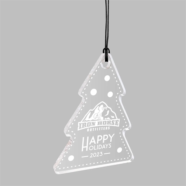 Laser-etched clear acrylic ornament.... from ASI 72521 Morris Magnets / Laser Cuts