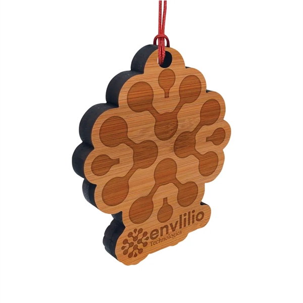 Bamboo ornaments with laser etching of your graphic over 1/4" bamboo... from ASI 72521 Morris Magnets / Laser Cuts