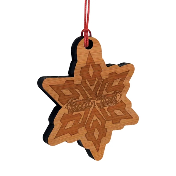 Bamboo ornaments with laser etching of your graphic over 1/4" bamboo... from ASI 72521 Morris Magnets / Laser Cuts