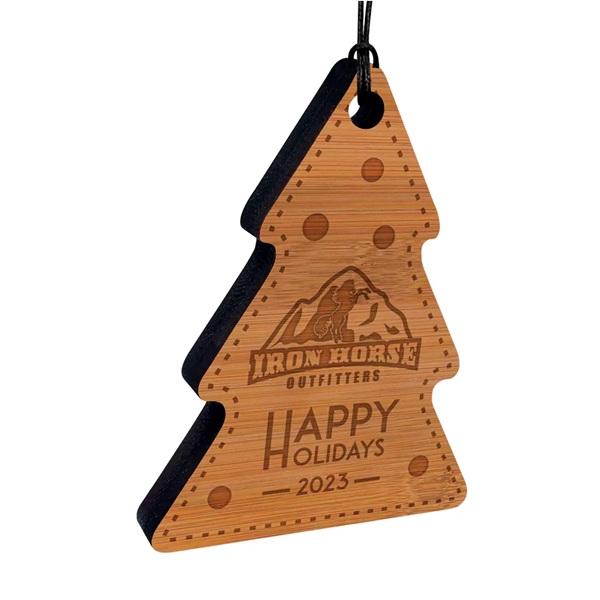 Bamboo ornaments with laser etching of your graphic over 1/4" bamboo... from ASI 72521 Morris Magnets / Laser Cuts